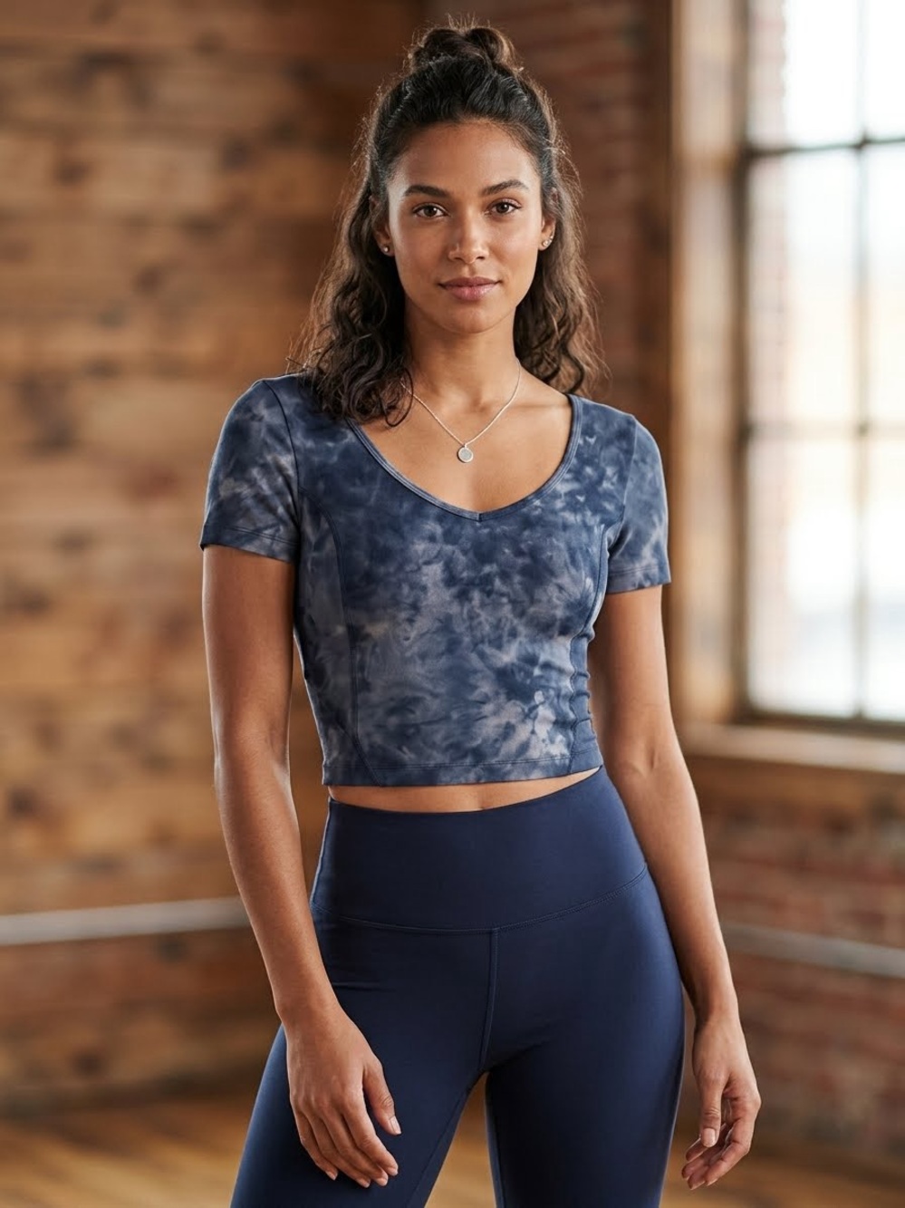 lululemon athletica Navy Tie-Dye Align Top